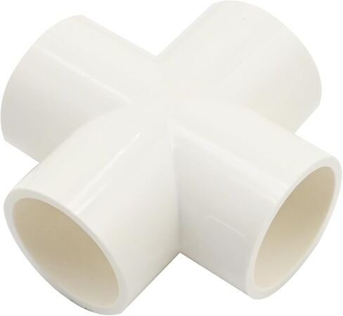 EATAKWARD 8 قطع تركيبات PVC متقاطعة 3/4 بوصة، موصل أنبوب الكوع المتقاطع بأربعة اتجاهات لبناء الأثاث الثقيل، رفوف تخزين رفوف الدفيئات الزراعية، تطبيقات حمامات السباحة الخارجية in Saudi Arabia