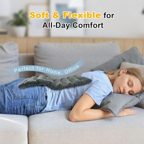 Microwave Heating Pad 16x7in Microwavable Heat Pack for Muscle Pain Relief Moist Rice Clay Bean Bag Pack Heat Therapy for Shoulders, Lower Back, Abdomen Cramps Hot Cold Compress Reusable 1.8 lbs in Kuwait