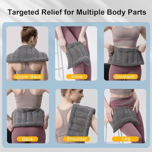 Microwave Heating Pad 16x7in Microwavable Heat Pack for Muscle Pain Relief Moist Rice Clay Bean Bag Pack Heat Therapy for Shoulders, Lower Back, Abdomen Cramps Hot Cold Compress Reusable 1.8 lbs in Kuwait