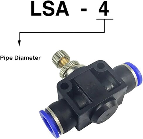1 قطعة LSA4/LSA6/LSA8/LSA10/LSA12 موصل سريع منظم ضغط الأنابيب خنق صمام ضاغط الملحقات تركيبات هوائية (LSA10) in Kuwait