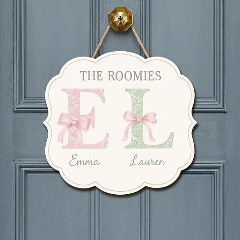 Personalized Chinoiserie Coquette Bow Dorm Door Sign – Custom Vintage Floral College Room Plaque – Groovy Roommate Gift & Welcome Decor (d137) in Saudi Arabia