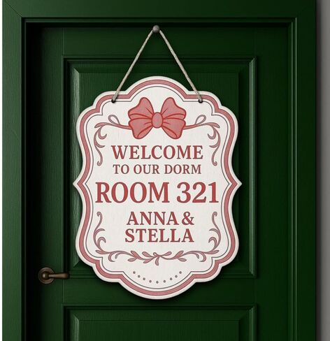 Custom Vintage Chinoiserie Dorm Room Sign, Personalized Pink Blue College Door Welcome Sign, New Roomies Gift, Welcome to Our Dorm Plaque (D121) in Saudi Arabia
