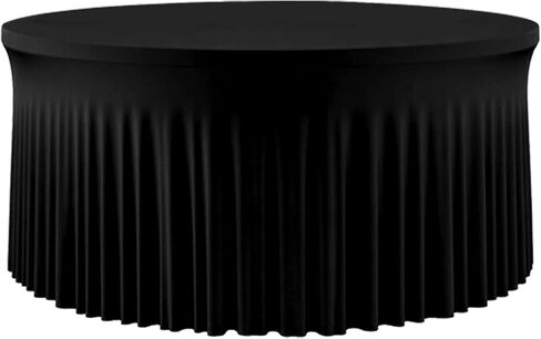 White Round Tablecloth - 6FT Wrinkle-Free Fitted Spandex Circular Table Cloth,Dining Table Cover for 72 Inch Tables,Perfect for Wedding Banquet Party Birthday Buffet and Home Decoration in Saudi Arabia