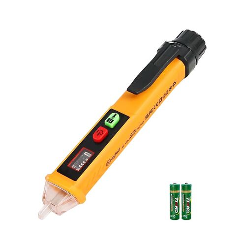 جهاز اختبار الجهد الكهربي غير التلامسي ثنائي النطاق قلم اختبار الجهد الكهربي تيار متردد 12 فولت/48 فولت-1000 فولت، جهاز اختبار الأسلاك الحية/الفارغة، جهاز اختبار كهربائي مع شاشة LCD، منبه صفارة، مصباح يدوي، أدوات البحث عن نقاط انقطاع الأسلاك in Kuwait