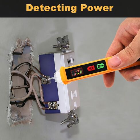 جهاز اختبار الجهد الكهربي غير التلامسي ثنائي النطاق قلم اختبار الجهد الكهربي تيار متردد 12 فولت/48 فولت-1000 فولت، جهاز اختبار الأسلاك الحية/الفارغة، جهاز اختبار كهربائي مع شاشة LCD، منبه صفارة، مصباح يدوي، أدوات البحث عن نقاط انقطاع الأسلاك in Kuwait