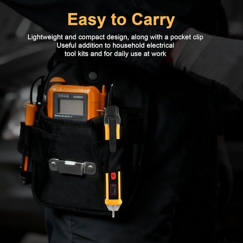 جهاز اختبار الجهد الكهربي غير التلامسي ثنائي النطاق قلم اختبار الجهد الكهربي تيار متردد 12 فولت/48 فولت-1000 فولت، جهاز اختبار الأسلاك الحية/الفارغة، جهاز اختبار كهربائي مع شاشة LCD، منبه صفارة، مصباح يدوي، أدوات البحث عن نقاط انقطاع الأسلاك in Kuwait