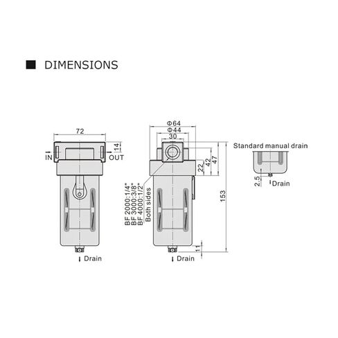 BF2000 Air Processor Oil Water Separator air Compressor air Filter 1/4" in Saudi Arabia