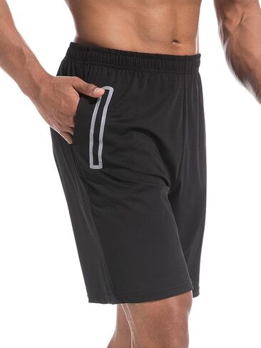 Men's Running Shorts Fitness Shorts with Pockets Quick Drying Workout Shorts in Saudi Arabia