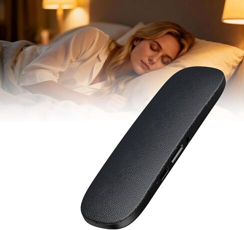 Bone Conduction Pillow Speaker, Ultra-Thin Bluetooth Sleep Speaker for Side Sleepers, Portable Under Pillow Wireless Speakers with Timer, for Relaxation & White Noise, No Earbuds (Black) in Saudi Arabia