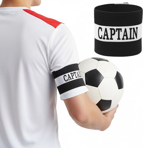 4PCS Black Captain Arm Bands for Soccer, Soccer Captain Armband, Adjustable Leader Armband Team Sport Arm Band Football Rugby Basketball Player Band for Adult Youth Volleyball Team in Saudi Arabia