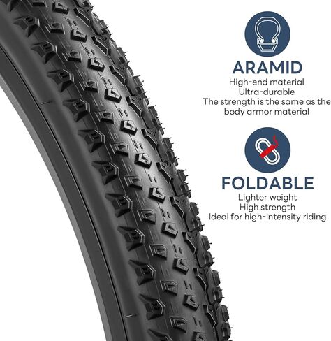 YUNSCM 29x2.10 Lightweight Bike Tires 29 X 2.10 (ETRTO 54-622) and 29" Bike Tubes-60TPI Nylon, Puncture-Resistant, Compatible with Mountain Bike Tires 29x2.0/2.1/2.125"-2 PCS (Y-1165) in Saudi Arabia