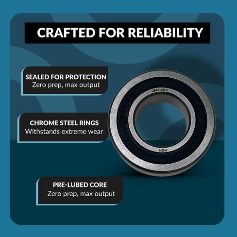 PGN (2 Pack) 1641-2RS Bearing - Lubricated Chrome Steel Sealed Ball Bearing in Saudi Arabia