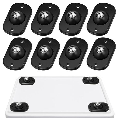 8-Pack Self-Adhesive Caster Wheels - 360° Swivel Mini Rollers for Furniture & Appliances(White) in Saudi Arabia