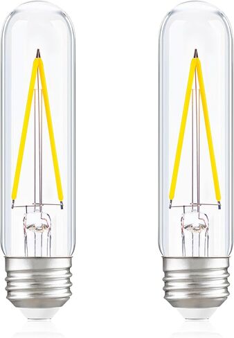 عكس الضوء E26 T30 T10 LED لمبة طويلة أنبوب ضوء لمبة 4W (ما يعادل 40W)، نوع T المصابيح الأنبوبية لخزانة التحف، البيانو، الثريا، الشمعدانات الجدار، AC120V الأبيض الدافئ 2700K 400LM CRI 90، حزمة من 2 in Kuwait