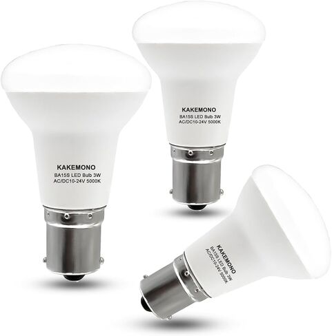 KAKEMONO 1383 1139 R12 LED عاكس الضوء لمبة 12V 24V BA15S SC حربة، 3W 1156 1141 لمقطورة RV Camper Trailer Marine Boat القراءة الخفيفة، ضوء النهار الأبيض 5000K، حزمة من 3 in Kuwait