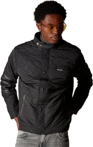 Members Only Belmont Men's Quilted Bomber Jacket | Men's Winter Diamond Quilted Outerwear in Saudi Arabia