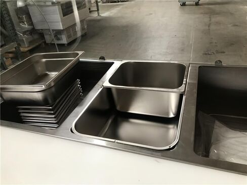 مقلاة انسكاب المياه لطاولة البخار التجارية، من الفولاذ المقاوم للصدأ ETL، عبوة من 3 قطع. in Kuwait