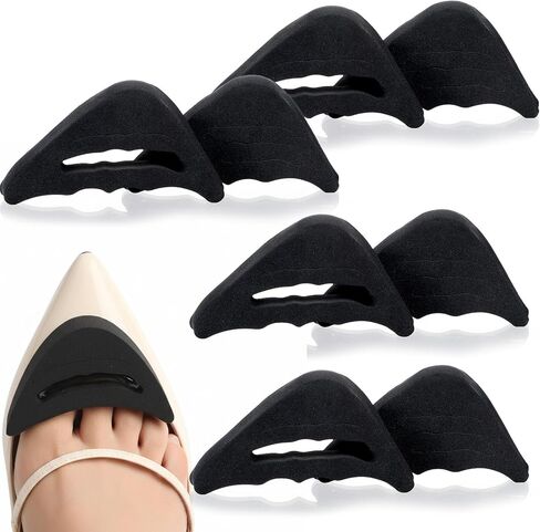 Nogeqi 4 Pairs Adjustable Toe Inserts for Shoes Too Big, Shoe Inserts for Women Too Big Half-Size for Women and Men Casual Sports High Heels Sneakers (Black) in Saudi Arabia
