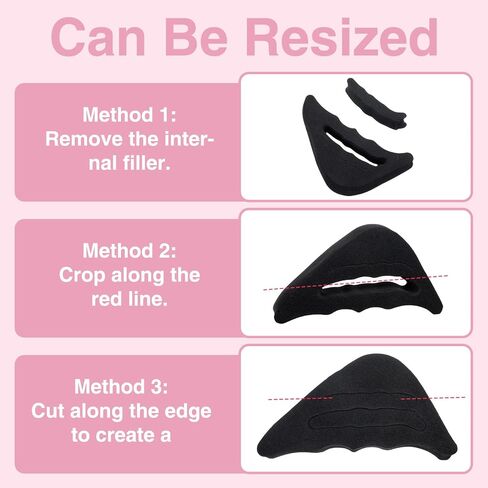 Nogeqi 4 Pairs Adjustable Toe Inserts for Shoes Too Big, Shoe Inserts for Women Too Big Half-Size for Women and Men Casual Sports High Heels Sneakers (Black) in Saudi Arabia