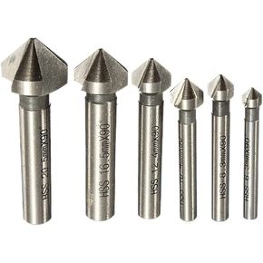 6 قطعة 60 درجة غاطسة HSS مثقاب الخشب 3 الناي الشطب القاطع نهاية مطحنة أداة مستديرة عرقوب Deburring مجموعة 6.3-20.5 مللي متر in Kuwait
