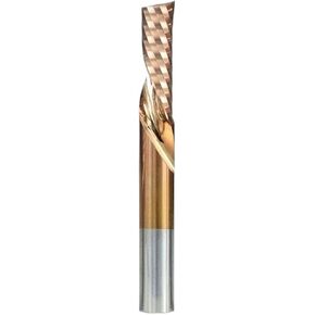 1pcs Down Cut End Mill Carbide Single Flute Spiral Milling Cutters 3.175mm-12mm Shank Titanium Coating O CNC Router Bit(3.175x2.5x17x45L) in Kuwait