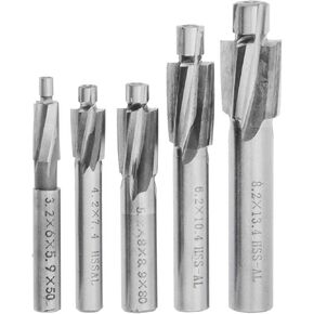 5 قطع M3-M8 كونتربور قاطعة المطحنة عالية السرعة الصلب الطيار الشق أداة 4 الناي غاطسة نهاية مطحنة مجموعة HSS AL فتحة مثقاب للألمنيوم in Kuwait