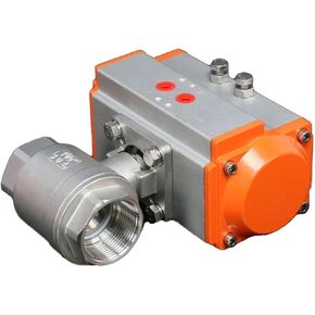 1PCS DN15 DN20 DN25 DN32 DN40 DN50 Two-Piece high Platform Pneumatic Ball Valve Stainless Steel Q611F-16P Double-Acting Cylinder(1-1/2") in Kuwait