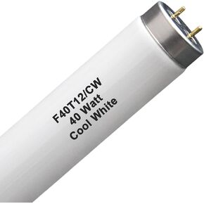 (6 عبوات) مصابيح الفلورسنت F40T12 مقاس 48 بوصة، أنبوب الفلورسنت الخطي T12 بطول 4 أقدام، 40 واط، 2600 لومن، 4100 كلفن أبيض بارد، أنابيب بديلة لسيلفانيا 21371 F40CWX، فيليبس 423129 F40T12/CW in Kuwait