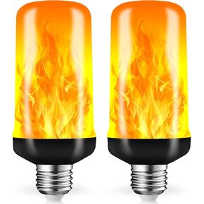 مصابيح إضاءة لهب LED، مصابيح وامضة 4 أوضاع مع مستشعر الجاذبية، لمبة إضاءة قاعدة E26 للهالوين، عيد الميلاد، الشرفة، الفناء، الحفلات، ديكور داخلي خارجي in Kuwait