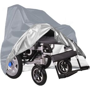 Electric Wheelchair Cover, Waterproof Mobility Scooter Cover Dust Dirt Snow Rain Sun Rays Rolling Walker Cover Protector with Storage Bag from Snow Rain Sun Rays (Grey) in Kuwait