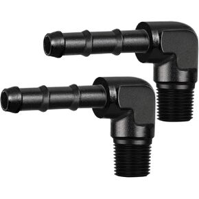 2 حزمة 1/8 NPT إلى 1/4 محول تركيب بارب، 1/8 NPT ذكر إلى 1/4 خرطوم بارب 90 درجة محول تركيب، 1/8 Npt 90 درجة خرطوم موصل ألومنيوم in Kuwait