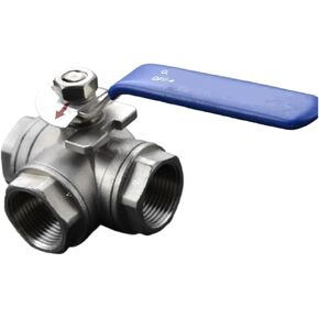 1PCS 304 Stainless Steel 1/4 3/8 1/2 3/4 1" Female Full Port T/L Port 3 Way Ball Valve Connector Adapter(2′,T Type) in Kuwait