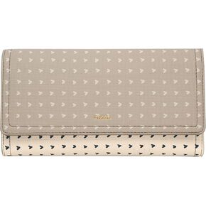Fossil Women's Logan Faux Leather Wallet RFID Blocking Flap Clutch Organizer, Black Stripe in Saudi Arabia