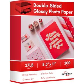 200Sheets Inkjet Glossy Double Sided Brochure Paper 37LB 140gsm Bulk Package Thin Double Sided Glossy Photo Paper for Magazine, Flyer, Presentation, Program,Calendar in Saudi Arabia