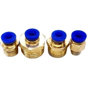 1PCS Male thread 1/8'' 1/4'' 3/8'' 1/2'' to Tube 4 6 8 10 12mm Straight Push in Fitting Pneumatic Push to Connect(Size:4MM,Color:3/8") in Saudi Arabia