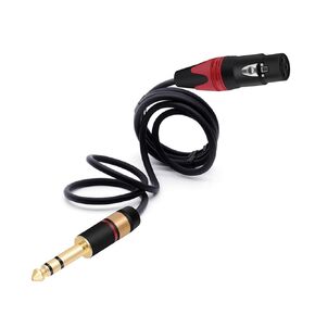 جاك 6.35 ملم/6.5 ملم 1/4 ستيريو إلى 3 دبابيس ذكر إلى كابل أنثى XLR كابل متوازن ذكر التوصيل الصوت الرصاص ميكروفون أمبير كابل 1 قطعة (أحمر أحمر، 2 متر) in Kuwait