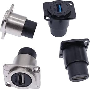 مقبس تركيب لوحة توصيل أنثى معدنية إلى USB 2.0 3.0 أسود قطعة واحدة (7,2.0) in Kuwait