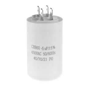 CBB60 تشغيل مكثف 35 فائق التوهج MFD 50/60 هرتز، 450VAC 5٪ مكثفات بدء اسطوانة مستديرة 4 دبابيس، جزء بديل كهربائي لمكثف الفيلم المعدني لمحركات التيار المتردد، مكيف الهواء، الضاغط in Kuwait