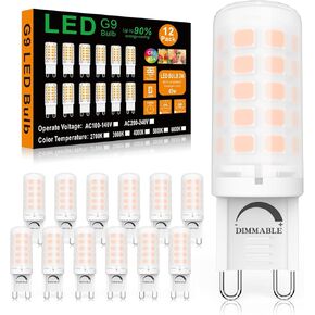 لمبة LED BAOMING G9 قابلة للتعتيم بقدرة 3 وات (مكافئ هالوجين 40 وات) - 2700 كلفن أبيض دافئ، بدون وميض، 420 لومن، قاعدة بلاستيكية - مثالية للثريا، ومروحة السقف، والخزانة - 6 عبوات in Kuwait