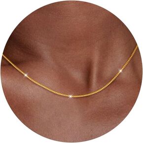 925 Sterling Silver Necklace Silver Chain Necklace for Women Twist Chain 16K Gold Plated Chain Simple Dainty Necklace for Women Waterproof Trendy Jewelry Gift in Kuwait