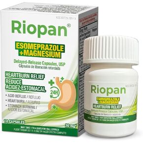 Riopan Esomeprazole Magnesium 20mg Delayed-Release Capsules – 24 Hour Heartburn Relief Treatment – 14 Count in Saudi Arabia