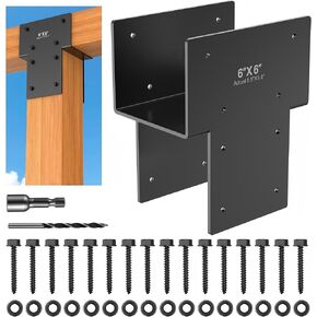 2 قطعة 6 × 6 بوصة (5.6 × 5.6 فعليًا) دعامة من الفولاذ المقاوم للصدأ، مناسبة لتوصيل شرفة المراقبة الخشبية، عمود الفناء على سطح السفينة، دعامة عوارض خشبية للفناء، للحديقة، الفناء in Kuwait