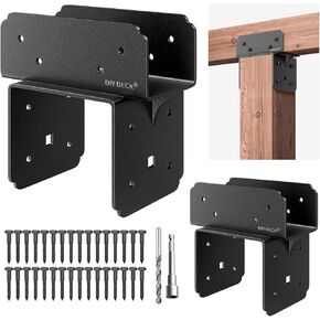 2Pack Stainless Steel Bracket for Wood 6x6(Actual 5.5"x5.5") Post to 4x6(Actual 3.5"x5.5") Beam Connector Post Anchor Base Metal Hardware ( P6x6-B(4x4/4x6)) in Saudi Arabia