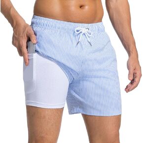7inch Mens Swim Trunks Quick Dry Drawstring Male Board Shorts Swimwear with Mesh Compression Liner Pockets in Saudi Arabia