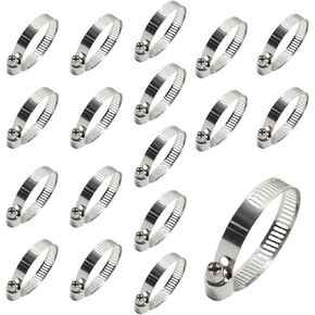 18 قطعة 13/16 بوصة - 1-3/4 بوصة (21-44 مم) مشابك خرطوم ترس دودية قابلة للتعديل، مشابك خرطوم من الفولاذ المقاوم للصدأ، مشبك خرطوم، مشبك أنابيب للأنبوب وخط الوقود، السباكة، أنبوب الصنبور (العرض: 8 مم) in Kuwait