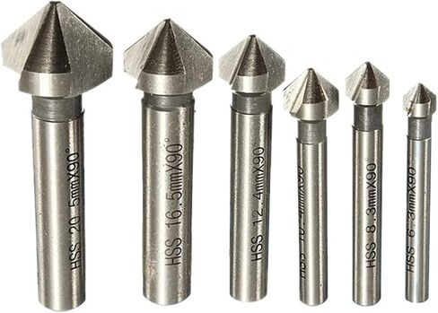 6 قطعة 60 درجة غاطسة HSS مثقاب الخشب 3 الناي الشطب القاطع نهاية مطحنة أداة مستديرة عرقوب Deburring مجموعة 6.3-20.5 مللي متر in Kuwait