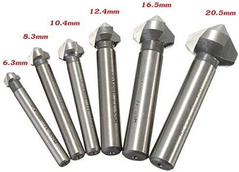 6 قطعة 60 درجة غاطسة HSS مثقاب الخشب 3 الناي الشطب القاطع نهاية مطحنة أداة مستديرة عرقوب Deburring مجموعة 6.3-20.5 مللي متر in Kuwait