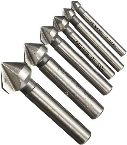 6 قطعة 60 درجة غاطسة HSS مثقاب الخشب 3 الناي الشطب القاطع نهاية مطحنة أداة مستديرة عرقوب Deburring مجموعة 6.3-20.5 مللي متر in Kuwait