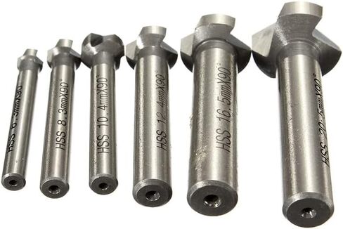 6 قطعة 60 درجة غاطسة HSS مثقاب الخشب 3 الناي الشطب القاطع نهاية مطحنة أداة مستديرة عرقوب Deburring مجموعة 6.3-20.5 مللي متر in Kuwait