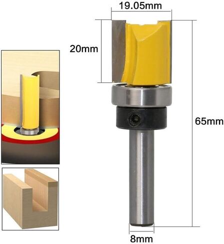4 قطعة/المجموعة 8 مللي متر عرقوب نمط فلوش تقليم راوتر بت قالب المفصلي نقر بت مجموعة مستقيم نهاية مطحنة للخشب in Kuwait